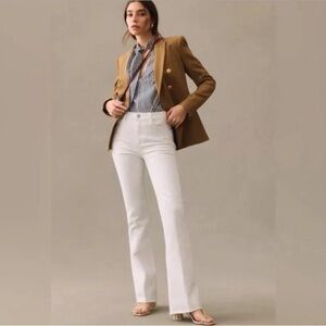 Paige High Rise Wide Flare Leg Frayed Hem jeans white NWT Size 18